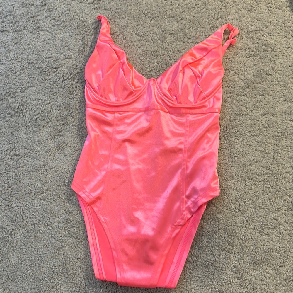 Hot pink corset body suit